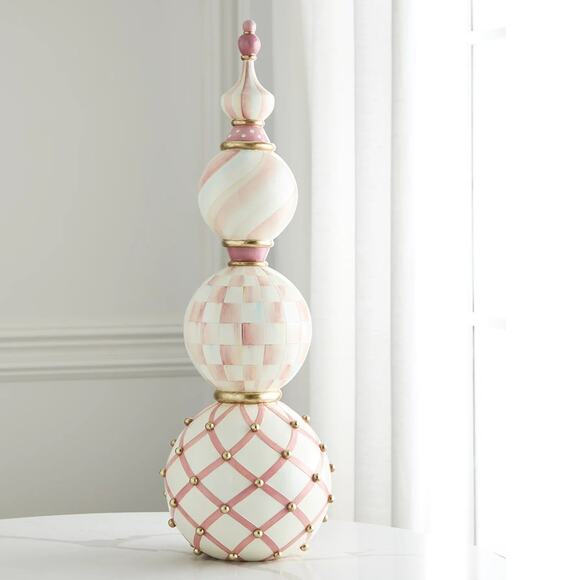 Mackenzie-Childs Rosy Tabletop Finial, 32" Pink and White NEW - Picture 1 of 4